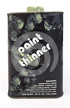 Smudged paint thinner can
