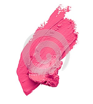 Smudged pink lipstick photo