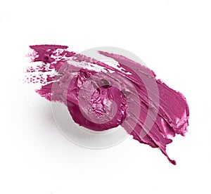 Smudged purple lipstick
