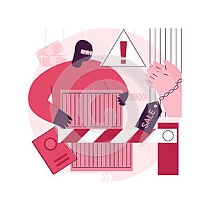 Smuggling abstract concept vector illustration.