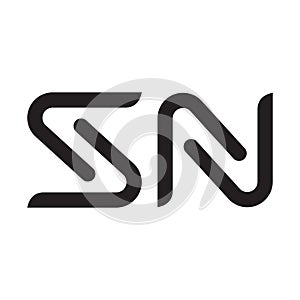 sn initial letter vector logo icon