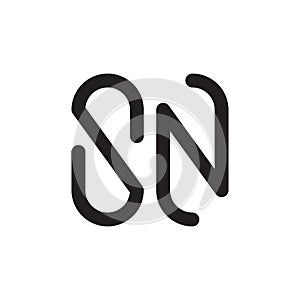 sn initial letter vector logo icon