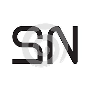 Sn initial letter vector logo icon