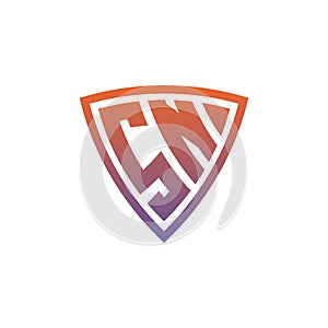 SN Logo Shield Monogram Gradient Style Design
