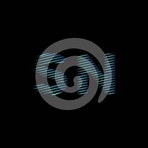 SN Monogram Lines Style Blue Light Vector