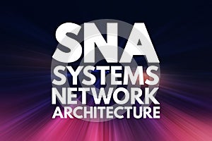 SNA - Systems Network Architecture acronym, technology concept background