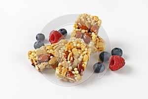 Snack bars with almonds and nuts