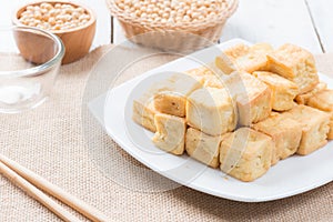 Snack and Dessert, Chinese Traditional Deep Fried Tofu or Fried