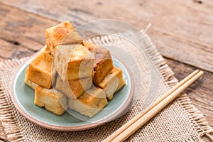 Snack and Dessert, Chinese Traditional Deep Fried Tofu or Fried Bean Curd