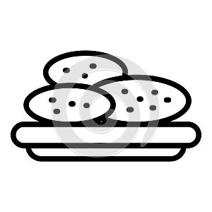 Snack food icon outline vector. Plate meat