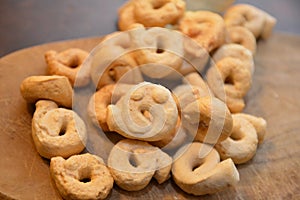 Italian tarallucci snack with oil