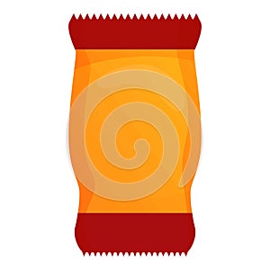 Snack package icon, cartoon style