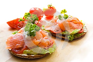 Snack with salmon