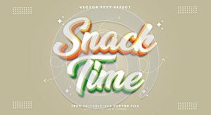 Snack Time 3D editable text effect template
