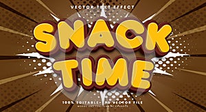 Snack Time 3D editable text effect Template