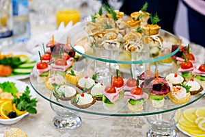 Snacks and delicacies at the Banquet or the reception. A gala reception