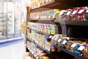 Snacks, food, beverages are in supermarkets