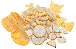 Snacks isolated on white