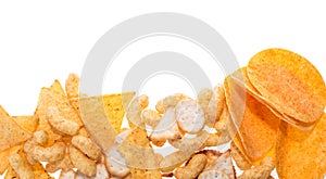 Snacks isolated on white