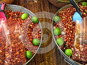 Snacks - peanuts are sold on a market