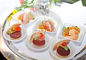 Snacks plate on party