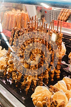 Snacks stall at the Boqueria market in Barcelona