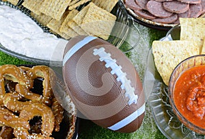 Snacks for watching a football game. Great for Super Bowl or Playoff themed projects.