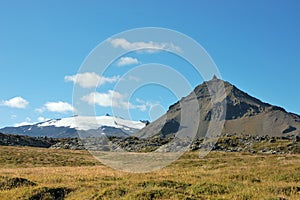 Snaefellsjokull mountain at 1446 meter height.