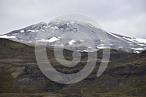 SnaefellsjÃƒÂ¶kull Mountain in SnaefellsjÃƒÂ¶kull National Park at Snaefellsnes Peninsula in Iceland