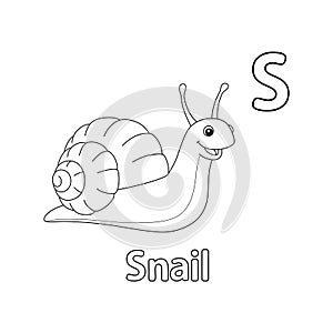 Snail Alphabet ABC Coloring Page S