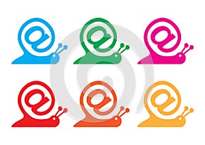 Snail as internet sign and email icon