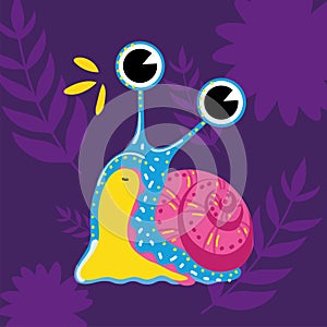 Snail with candy shell. Vector