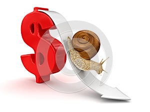 Snail and Dollar (clipping path included)
