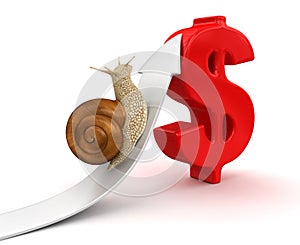 Snail and Dollar (clipping path included)