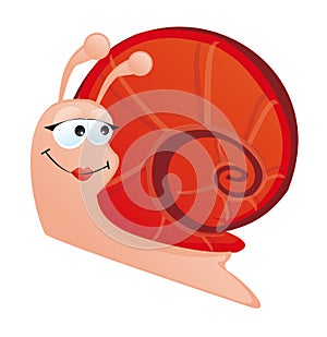 Snail home move slow happy red brown animal