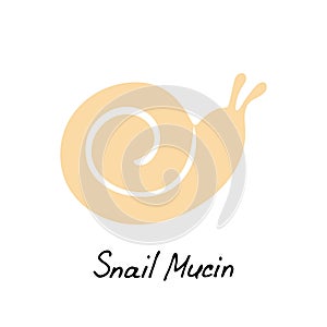 A snail icon for use in cosmetic designs. A hand-drawn snail icon. A simple logo. Vector