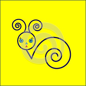 Snail icon on yellow background