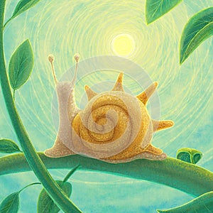 Snail that love sunshine very much