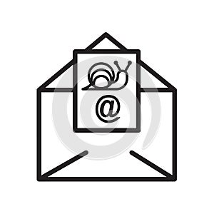 snail mail icon isolated on white background