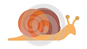 Snail Mollusk Animal Icon, Nature and Slowness Symbol, vector design Generative AI photo