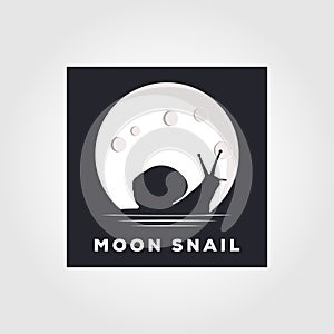 snail on moon background design vector illustration