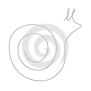 Snail one line drawing, vector illustrtion