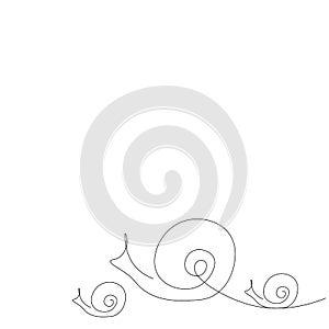 Snail one line drawing vector illustrtion