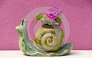 Snail pot on the walls of Burano, Venice