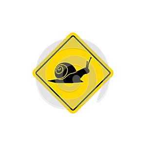 Snail road sign icon vector logo