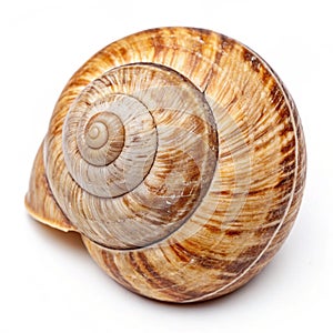Snail shell isolated on white background photo