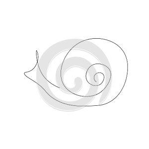 Snail silhouette on white background, vector illustrtion