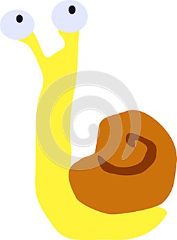 Snail,terrestrial gastropod mollusk, vector drawing