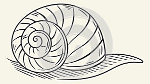 Snail Trail Spiral Pattern, Nature and Slowness, vector design Generative AI photo