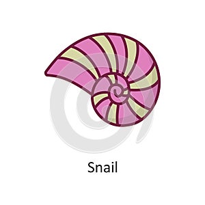 Snail vector Fill outline Icon Design illustration. Holiday Symbol on White background EPS 10 File